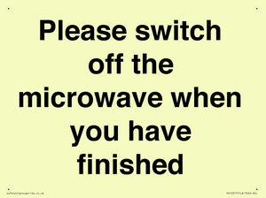 Please switch off the microwave when you have finished